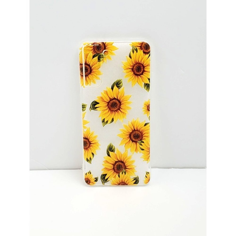 Samsung Galaxy S21 +  plus multiple sunflowers on a clear background phone case